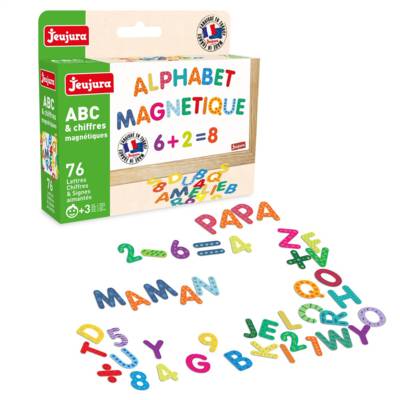 Magnets ABC et Chiffres : Coffret de 76 caractères aimantés pour tableau