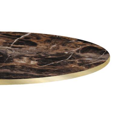 Plateau de table rond Capuccino & laiton - RestooTab