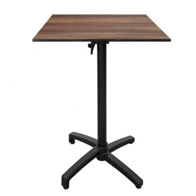 Table haute pliante 60x60cm chêne montagne - terrasse - RestooTab