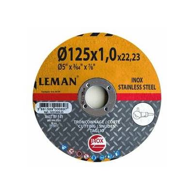 Disque tronçonnage inox 125x1.6x22.23mm - lot de 5 pièces - Gedimat - LEMAN
