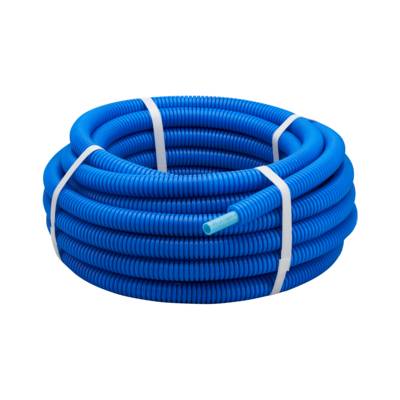 Tuyau PER polyéthylène réticulé prégainé coloris bleu diam.16mm en couronne de 25m - Gedimat - BOUTTE