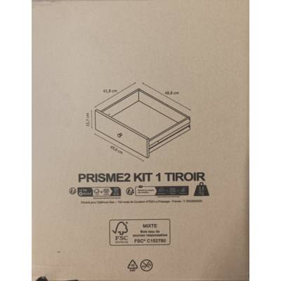 Tiroir PRISME - 100 x 494 mm - blanc - Gedimat - SIFISA