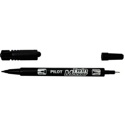 Marqueur TWIN MARKER BEGREEN indélibile noire 2 pointes ogives fine et moyenne