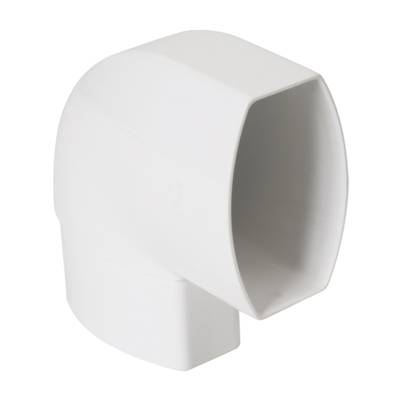 Coude de changement d'orientation pour tube de descente de gouttière NICOLL OVATION 28 CN9GTB section 90x56mm mâle femelle angle 90° coloris blanc - Gedimat