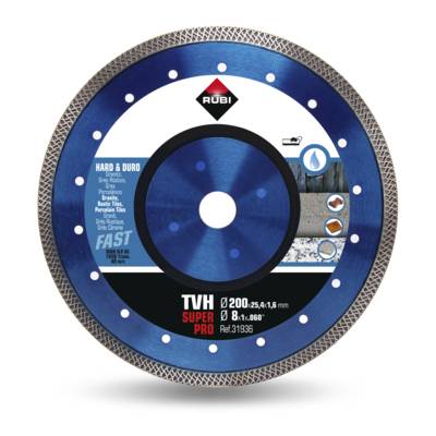 Disque diamant matériaux durs TURBO VIPER - Ø 20 cm - Gedimat - RUBI