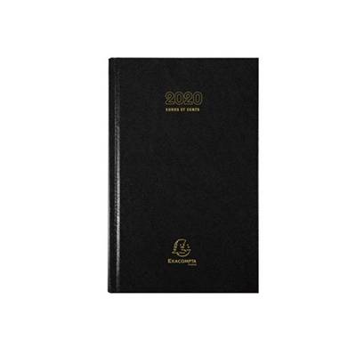 Agenda de bureau carré euros-cents 1 jour 210x135 mm Noir