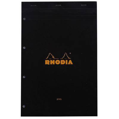 Bloc noir n°20 21x31,8cm 80 feuilles agrafées 80g 4 trous seyès