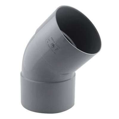 Coude PVC 45° femelle/femelle pour tube d'évacuation - Gedimat - FITT
