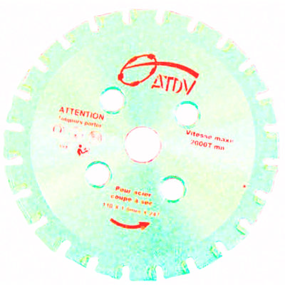 Disque de découpe de fer 110x1,5 24 dents carbure - 10 pièces - Gedimat - ATDV
