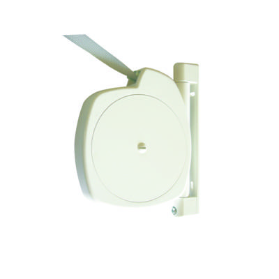 Enrouleur pivotant réglable blanc et sangle de 5,8m - Gedimat