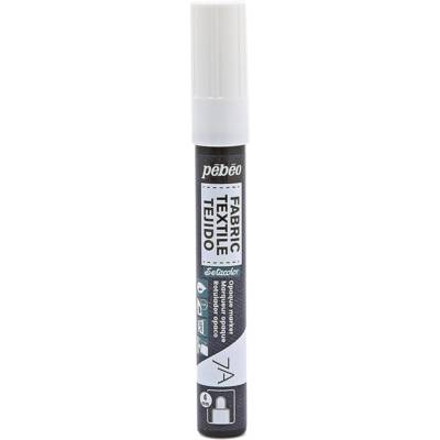 Marqueur peinture 7A pour Tissus - Opaque 4 mm BLANC - PÉBÉO