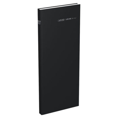 Agenda journalier Long 14 x 35 cm 1 jour / page Euros Cents Noir - LECAS