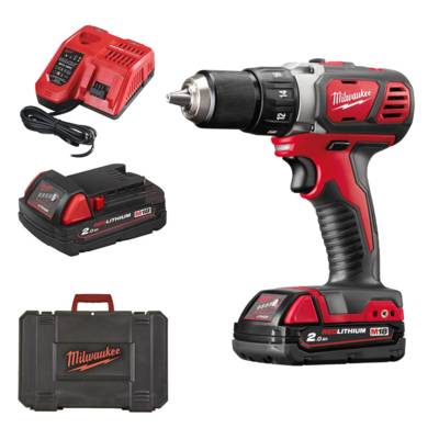 Perceuse visseuse M18 BDD-202C - MILWAUKEE - avec 2 batteries 18V 2.0Ah, chargeur - coffret - 4933443555 - Maxoutil
