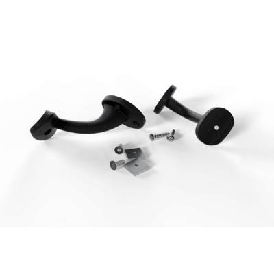 Support main courante aluminium noir - Ø 40 mm - 2 pièces - Gedimat