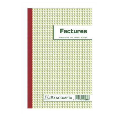 Manifold Factures 21x13,5cm 50 feuillets tripli autocopiants - EXACOMPTA