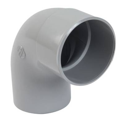 Coude PVC pour tube de descente de gouttière NICOLL diam.100mm angle 87°30 mâle femelle coloris gris - Gedimat