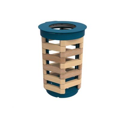 Corbeille urbaine simple éco - conçue Reliefs flux 95 Litres porte sac