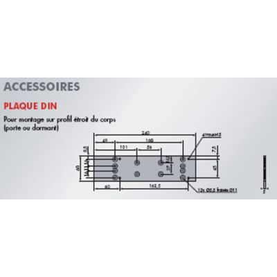 Plaque support DIN GR400 argent - GROOM - GR409001 - GROOM FERMETURES SA