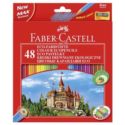 Etui Lot de 48 crayons de couleur Hexagonal ECOavec Taille-Crayons