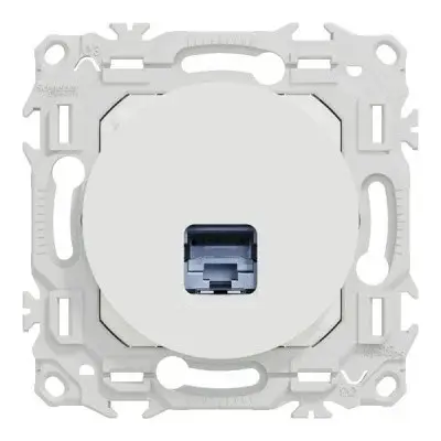 Prise RJ45 odace - Cat6A STP grade 3TV - blanc craie - SCHNEIDER - S920477 - Schneider Electric