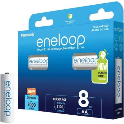 Eneloop Pack 8 Piles Rechargeables Mignon AA 2000mAh Ni-MH