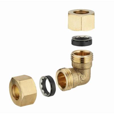 Coude laiton à joint mixte égal pour tube cuivre NOYON & THIEBAULT - Ø 12 mm - 612G-12L1 - Maxoutil