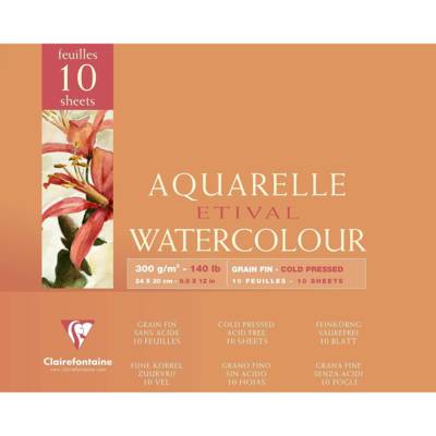 Bloc Etival encollé 4 côtés 300g grain fin 10 feuilles 24x30