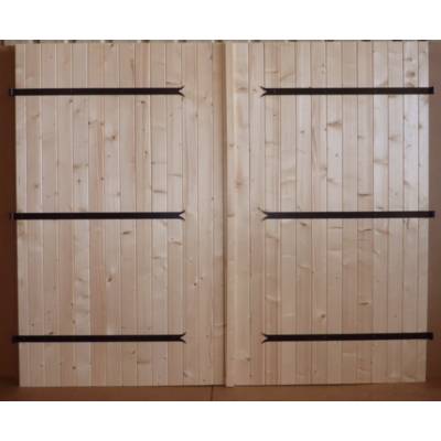 Porte de garage pliante 2 vantaux en sapin brut - 200 x 240 cm - Gedimat - SOTHOFERM