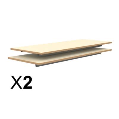 Lot de 2 plateaux TAGE/GANGE ép.19 mm mélaminé chant ABS beige - 130x50 cm - Coquille d'œuf - MOBIDECOR