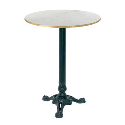 Mange-debout pied noir Ø60cm marbre paros chants laiton - intérieur - RestooTab