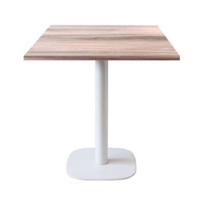 Table pied blanc 70x70cm bois tages - intérieur - RestooTab