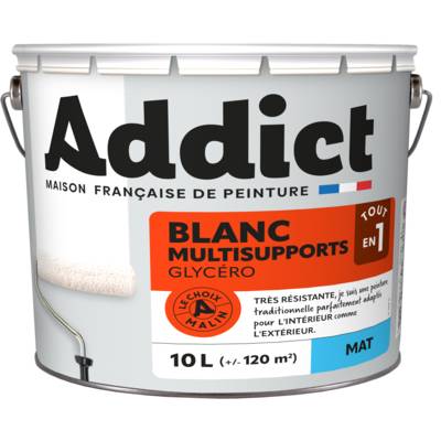 Peinture glycéro multi-supports ADDICT mat blanc - Gedimat - RECA