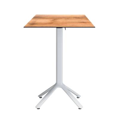 Mange-debout rabattable pied blanc 60x60cm tanin clair - terrasse - RestooTab