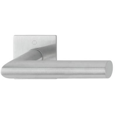 Paire de béquille sur rosace plate autocollante carrée Bec de cane Amsterdam Inox F69 - HOPPE - ROZ 3478448