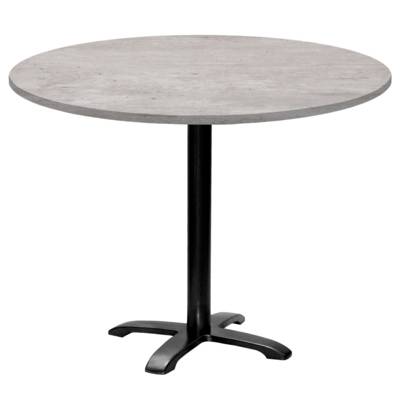 Table pied noir Ø110cm beton naturel - intérieur - RestooTab