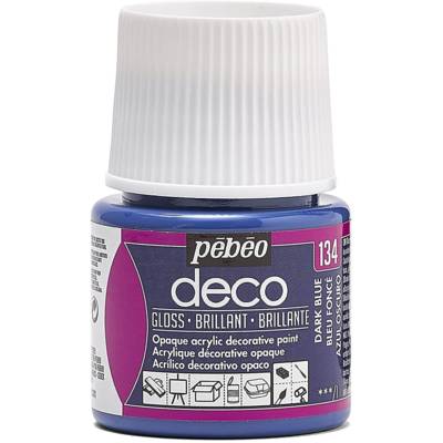 Flacon 45ml Peinture Deco Acrylique Brillante BLEU FONCE - PÉBÉO