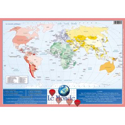 Sous main set de table éducatif 30x42 Apprendre le Monde