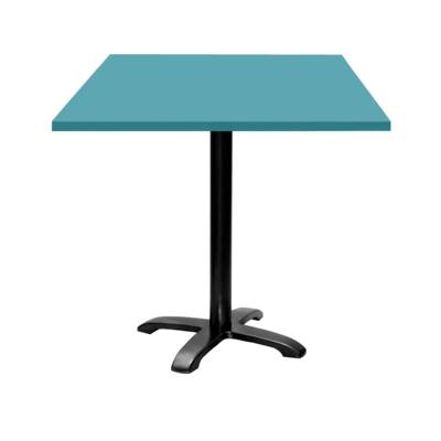 Table pied noir 70x70cm bleu cèdre - intérieur - RestooTab