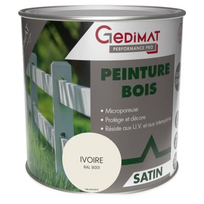 Peinture bois ivoire - pot de 0.5 litres - Gedimat