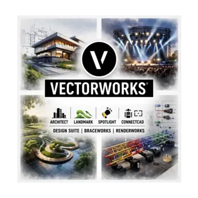 VectorWorks 2026 Design Suite (Architect, Spotlight, Landmark) - 1 an