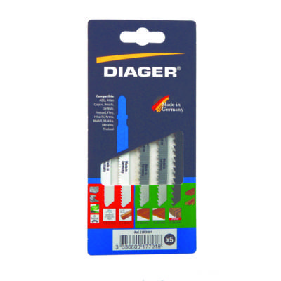 Lame de scie sauteuse assortiment bois/métal - Pack de 5 pièces - Gedimat - DIAGER