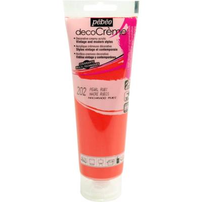Tube 120ml Peinture Acrylique Décocrème Mat NACRE RUBIS