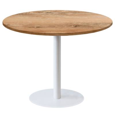 Table pied blanc Ø120cm chene slovene - intérieur - RestooTab