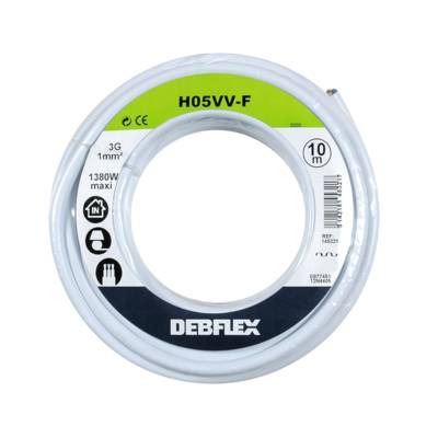 Câble électrique souple HO5VV-F 3G1mm² blanc - Gedimat - DEBFLEX