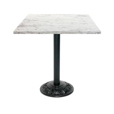 Table pied noir 70x70cm calacatta - intérieur - RestooTab