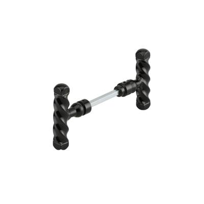 Bouton double fer torsadé noir carré 6x80mm - Gedimat - THIRARD