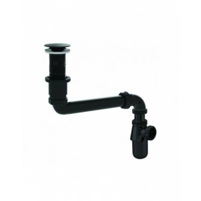 Ensemble complet universel avec siphon + tubulure + bonde noire - Gedimat - VALENTIN