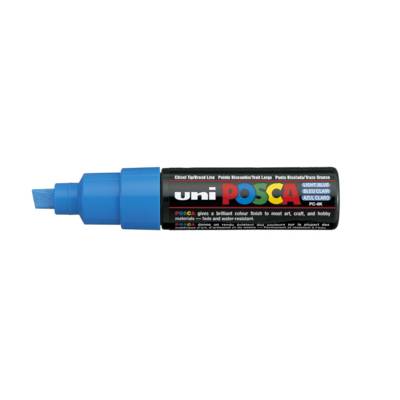 Marqueur pointe large biseautée pc8k 8mm bleu clair - POSCA
