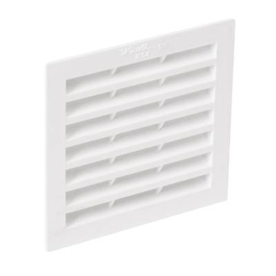 Grille d'aération classique d'intérieur NICOLL carrée avec moustiquaire coloris blanc 1B64 dim.122x122mm - Gedimat