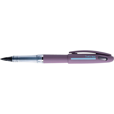 Feutre plume Tradio, corps sport chic Mauve/bande bleu clair, encre Noire - Pentel